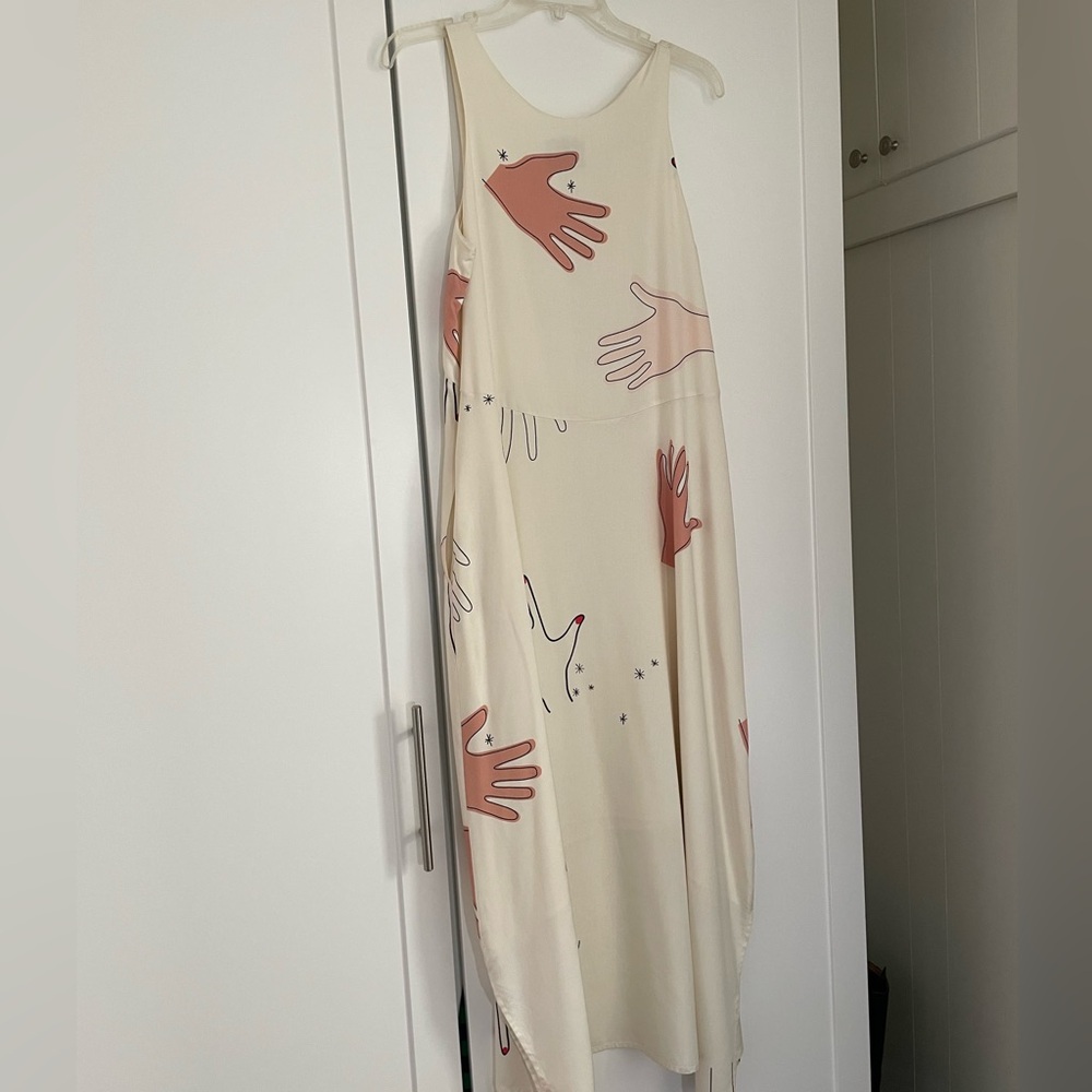 Mr. Larkin Midi V-Neck Dress with Hand-Drawn Print - Picture 12 of 15